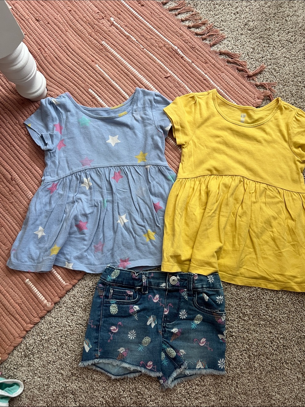 GAP Yellow Short Sleeve Peplum Tee - Bright Yellow